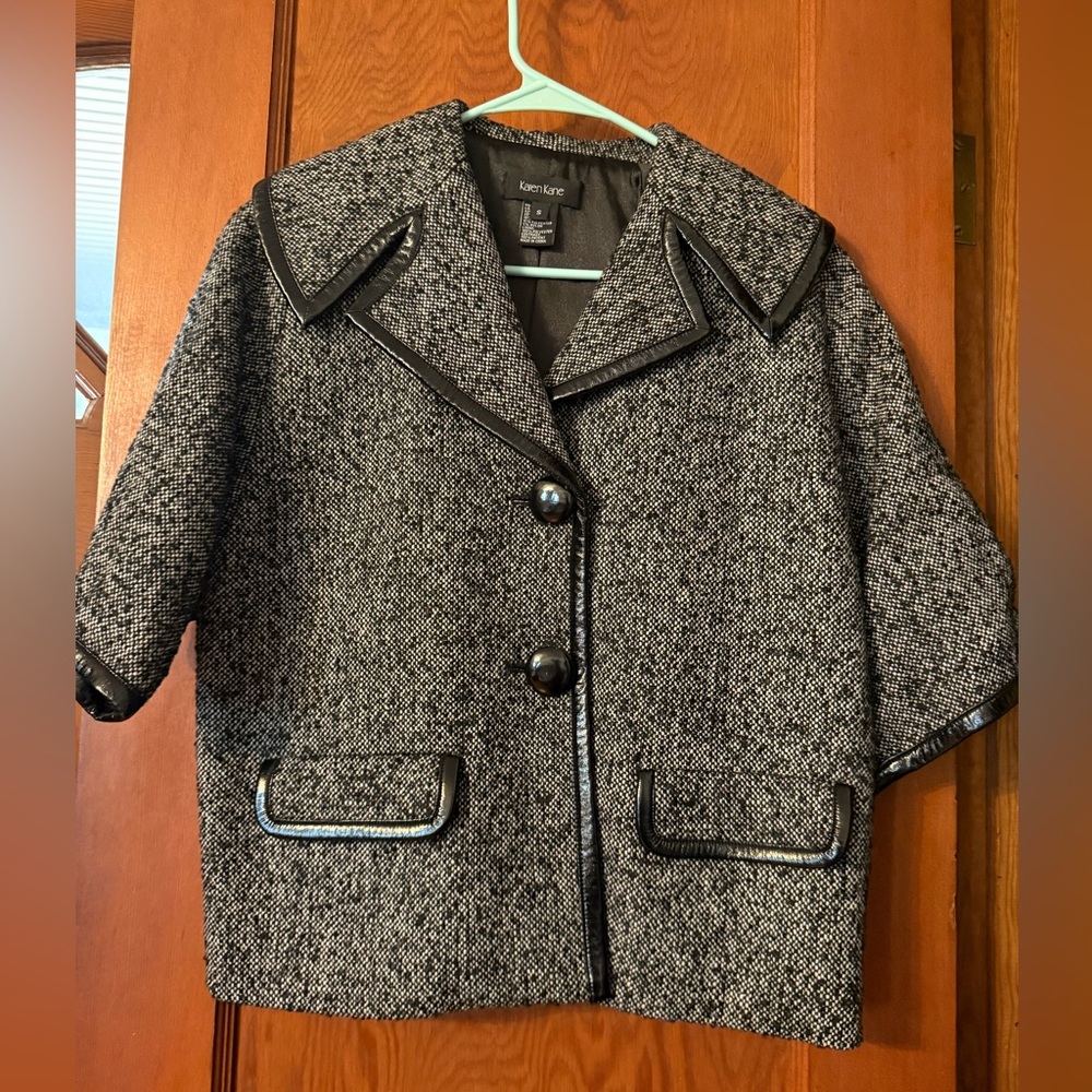 Karen Kane Black and Gray Tweed Blazer